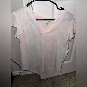 Calvin Klein Women's Subtle Pastel Ruffle Blouse